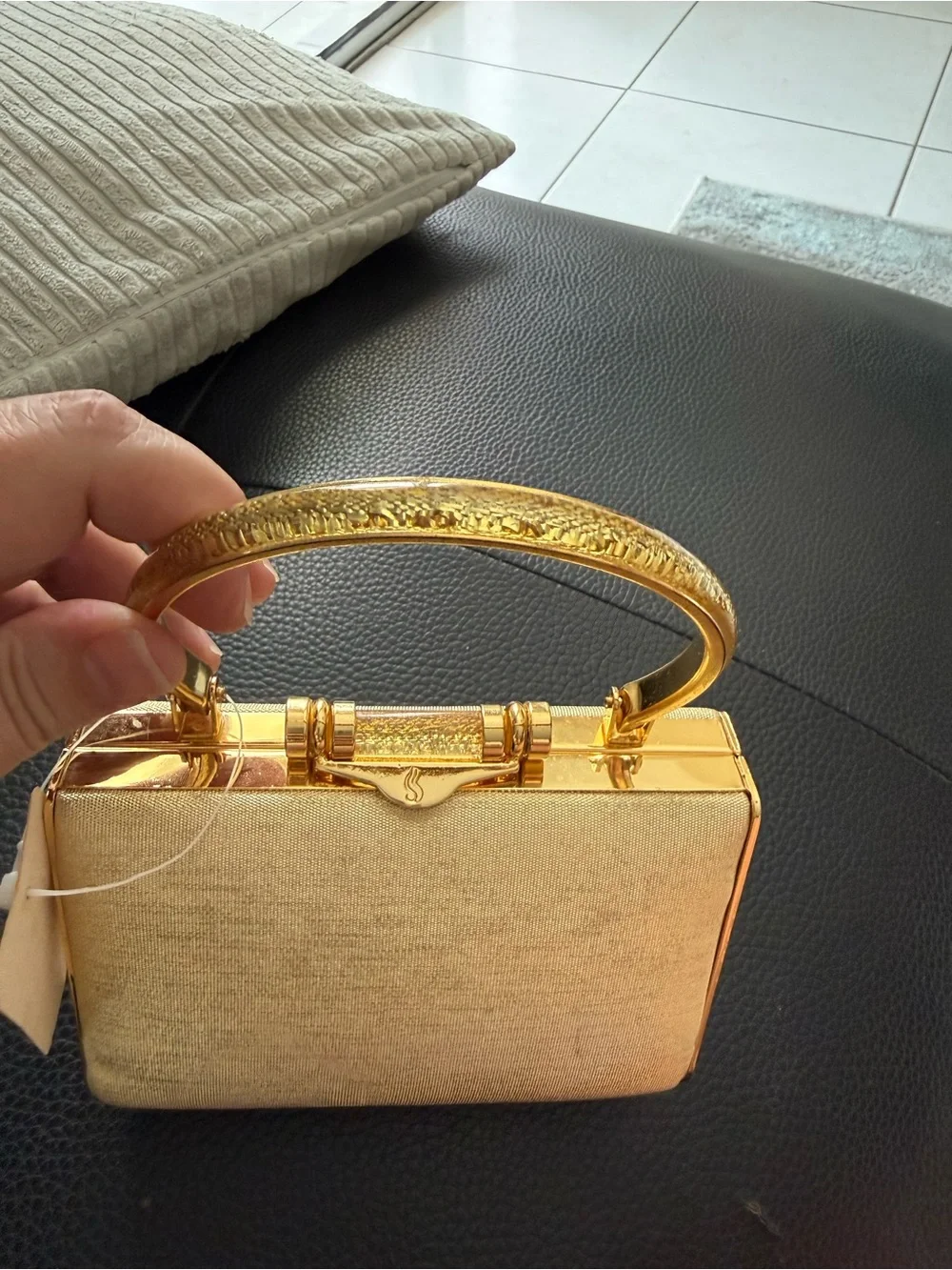 Vintage 2000s Gold Hard Shell Clutch Bag ✨ New with Tags
